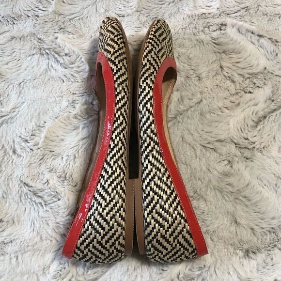 Rowen woven raffia ivory and black flats size 8M - Picture 7 of 10